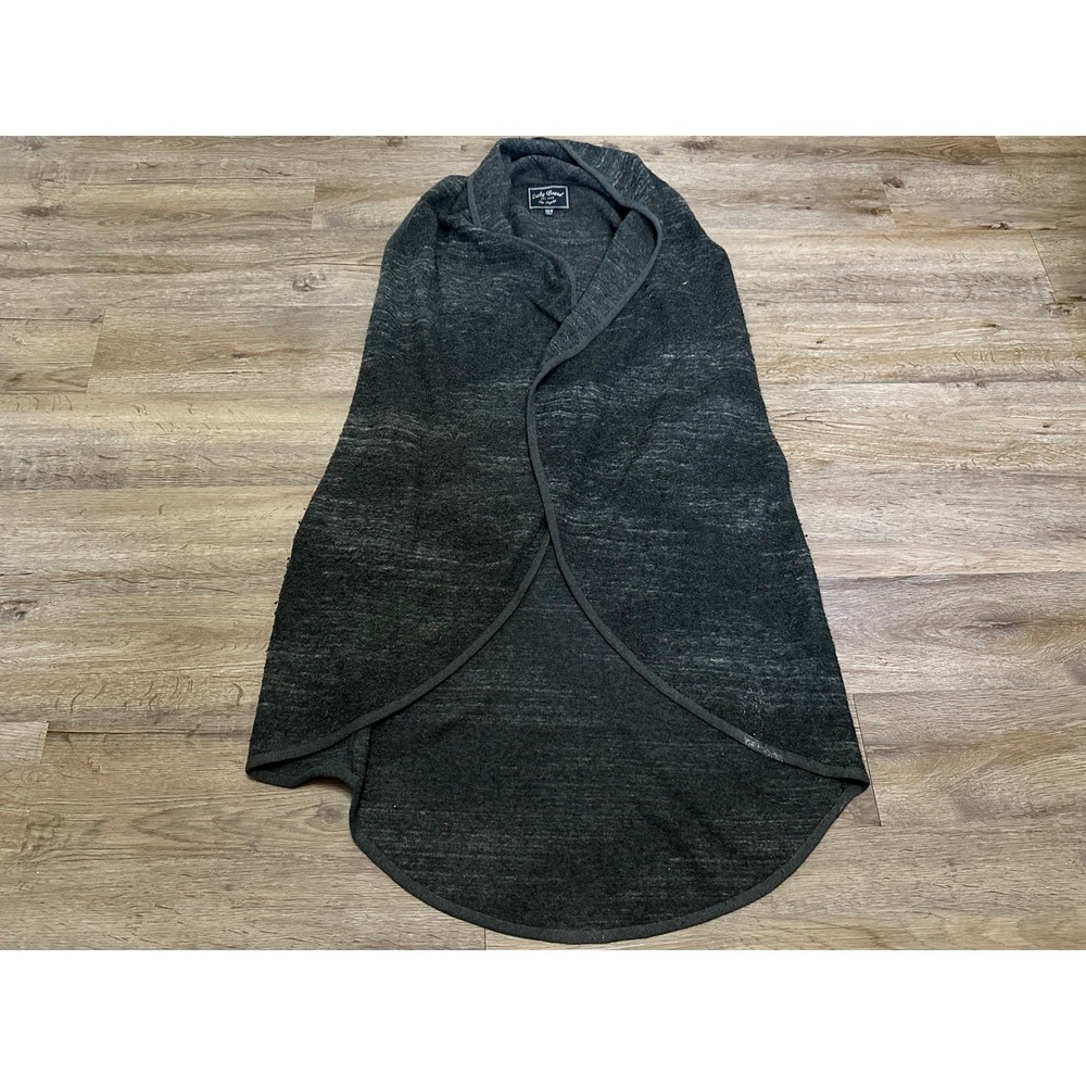 Lucky Brand Womens Charcoal Grey‎ Wool Blend Open Front Draped Vest XS S 0753